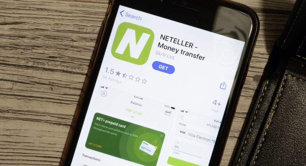 Close-up of NETELLER in App Store